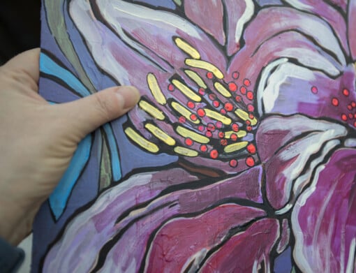 Bloemenwereld. Origineel schilderij op paneel.