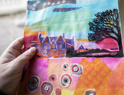 Stil en kalm 2 -collage on papier