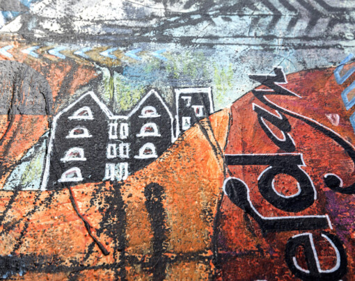 Amsterdam - Acrylkunstwerk on karton, in lijst