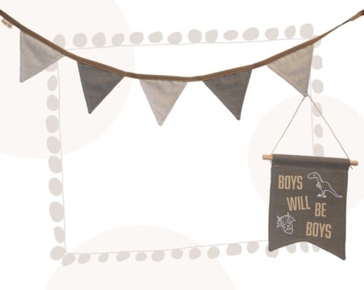 Handgemaakte Decoratie-, Cadeauset Boys will be Boys | Dinokamer decoratie