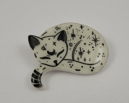 Slapende kosmische glow in the dark kitten magneet