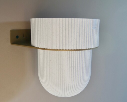 Plantendrager Flora Goud ø 12 cm Eco + Pot Light Marble Grey
