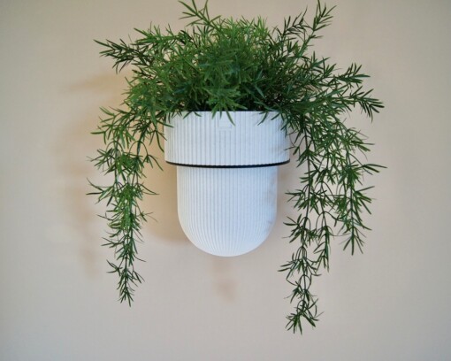 Plantendrager Flora Zwart ø12 cm Eco + Pot Light Marble Grey