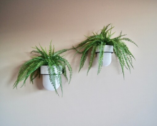 Plantendrager Flora Zwart ø12 cm Eco + Pot Light Marble Grey