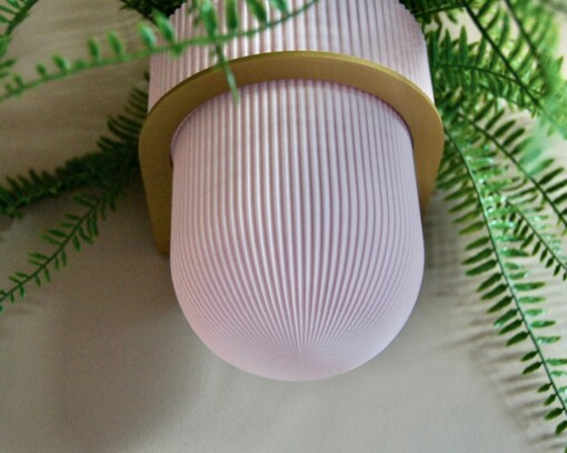 Plantendrager Flora Goud ø 15cm Eco + Pot Pink Blossom