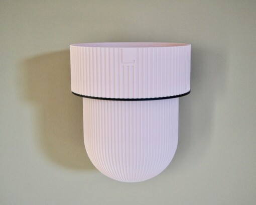 Plantendrager Flora Zwart ø 15cm Eco + Pot Pink Blossom