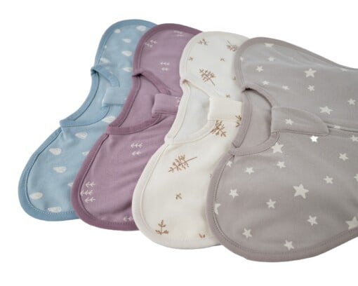 Honeybears Inbakerslaapzak – Slaapzak baby – Inbakerdoek baby – Blauw met wit – Swaddle up - 3 tot 6 maanden - 68 cm – TOG 1.0