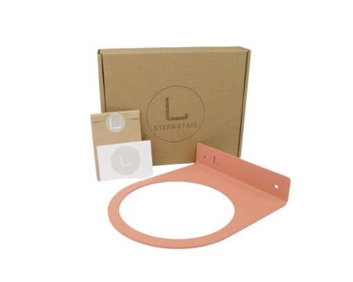 STERKSTAEL Ball Dusty Rose ø 20cm - industriële balhouder muur - wandbevestiging - kleur oud roze - poedercoating - staal