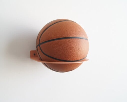 STERKSTAEL Ball Dusty Rose ø 20cm - industriële balhouder muur - wandbevestiging - kleur oud roze - poedercoating - staal