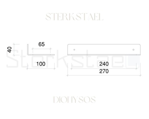 STERKSTAEL Dionysos GOUD - wijnrek voor aan de muur metaal - poedercoating - staal - kleur goud - 1 stuk