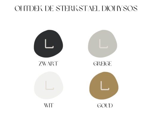 STERKSTAEL Dionysos GREIGE - wijnrek voor aan de muur metaal - poedercoating - staal - kleur grijs beige - 1 stuk