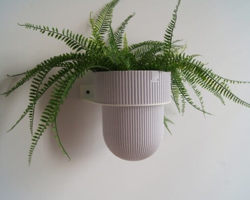 STERKSTAEL Flora S Eco Pot Marble Grey - bloempothouder - kleur houder wit - kleur pot marmer grijs - inclusief bloempot ø12cm - poedercoating - staal - verticale tuin