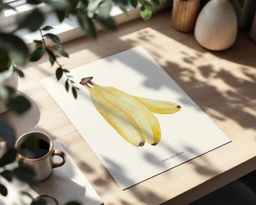 Bananen Poster | Handgeschilderde fruitillustratie – Anna-Mae Studio