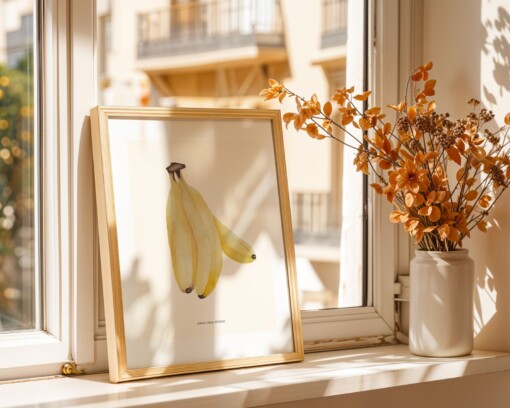 Bananen Poster | Handgeschilderde fruitillustratie – Anna-Mae Studio