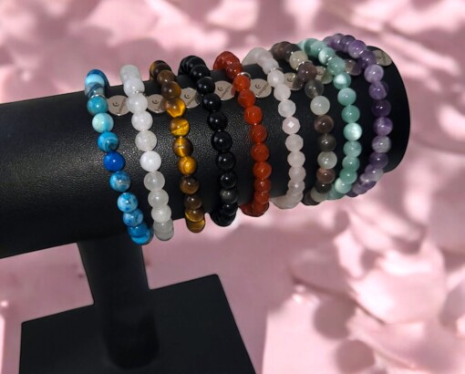 Elastische armband witte jade op maat gemaakt