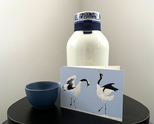 Wenskaart 'Japanse kraanvogels'