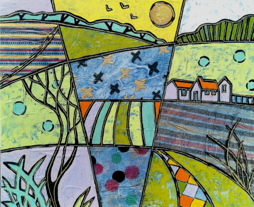 Structural landscape - schilderij op hout