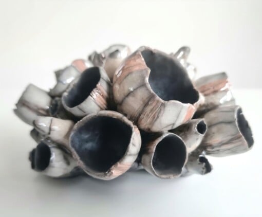 Raku gestookte zeepokken, handmade, keramiek, uniek stukje kunst.