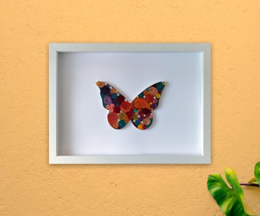 Papierkunst in quilling-techniek: Butterfly – een bron van kleur in jouw interieur