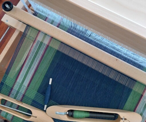 Handgeweven theedoek met tartanmotief, streep