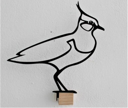 Kievit , muurdecoratie Houten vogel voor op de muur.