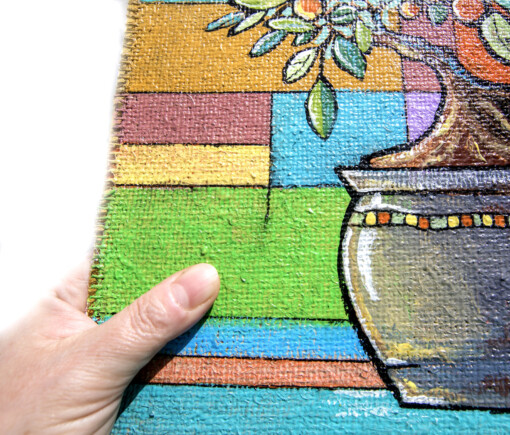 "Balans home, Bansai" - schilderij op doek in lijst