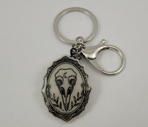 Vogel schedel sleutelhanger