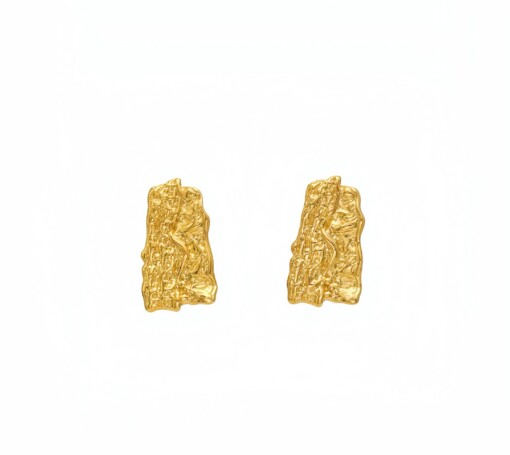 Origineel ontwerp | Gesmolten gouden studs | dik 18k verguld