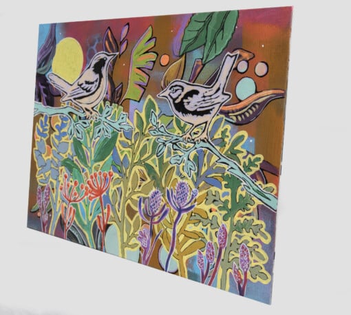 Bosleven. Origineel schilderij op paneel
