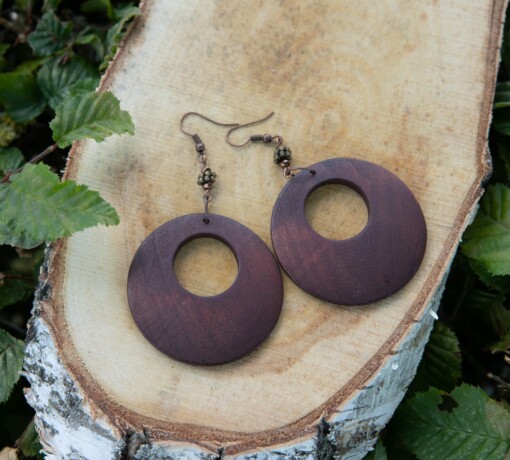 Houten oorbellen