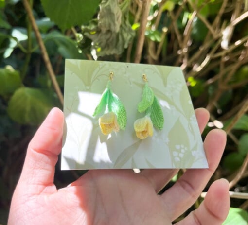 Micro gehaakte tulp oorbellen