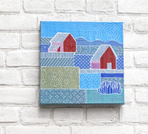 Landscape in Sachiko style2 - acrylschilderij op canvas