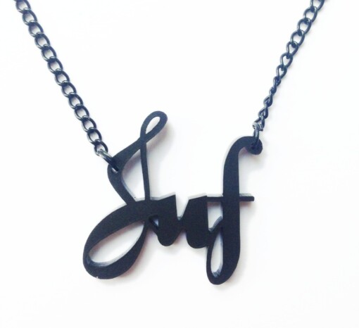 Juf! ketting (zwart)