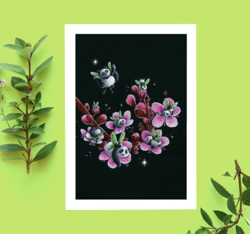 Verjaardag kaart Sakura pandas