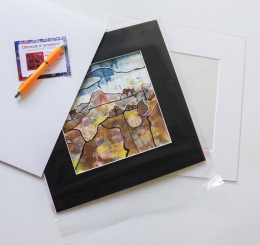Seizoenslandschap - acryl schilderij op papier
