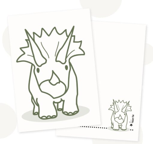 Handgemaakte Decoratie-, cadeauset Terry Triceratops | Dinokamer decoratie