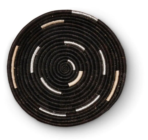 Zwarte rieten schaal Bold 20 cm