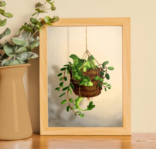Succulent plant dragon, art print, 21x14,8 cm (8,2x5,8 inch)
