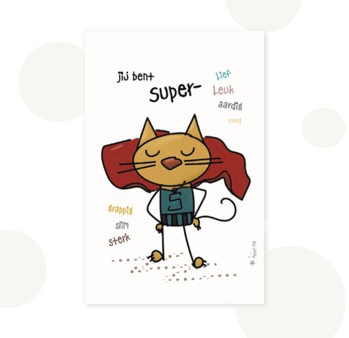 Cadeausetje SuperCat - Wenskaart met Wandhanger