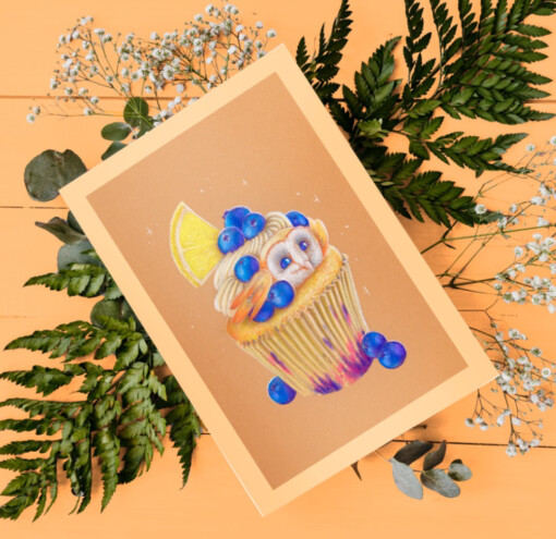Verjaardags kaart Cupcake uil