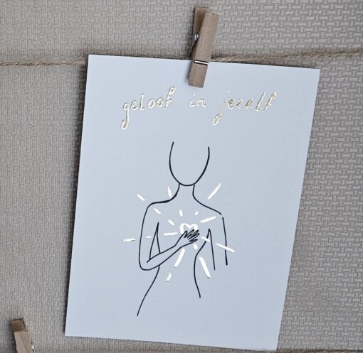Set van 9 postcards | Girlpower en zelfliefde | met gouden folie