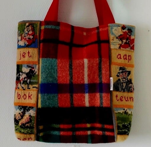 Unieke shopper, handmade.