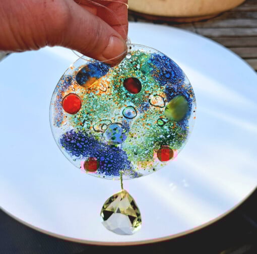 Suncatcher van gerecycled glas