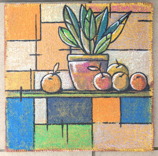 Balans home, still life -schilderij op doek in lijst