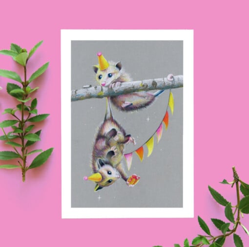 Verjaardags kaart possums