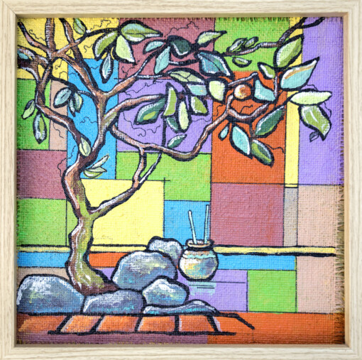 Balans home, Garden - schilderij op doek in lijst