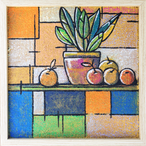 Balans home, still life -schilderij op doek in lijst