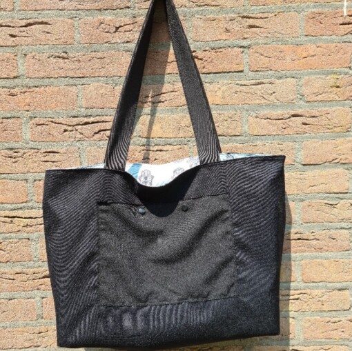 Dubbelzijdige Strandtas – Handgemaakt & Uniek met hamsa handen print