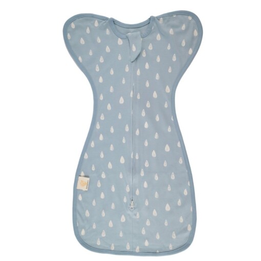 Honeybears Inbakerslaapzak – Slaapzak baby – Inbakerdoek baby – Blauw met wit – Swaddle up - 3 tot 6 maanden - 68 cm – TOG 1.0
