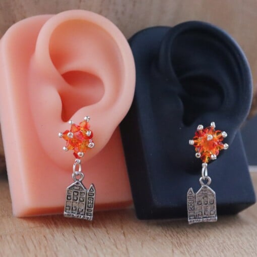 Swarovski Oorstekers en Grachtenpandjes Bedel oorbellen, vier Nederland in stijl!